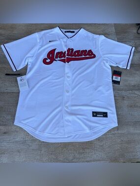 NIKE Cleveland Indians 2020 Guardians White Home Jersey Mens Size LARGE